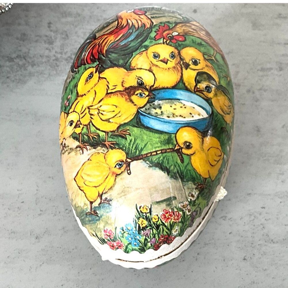 Beautiful vintage German paper mache Easter Egg; German Democratic Republic